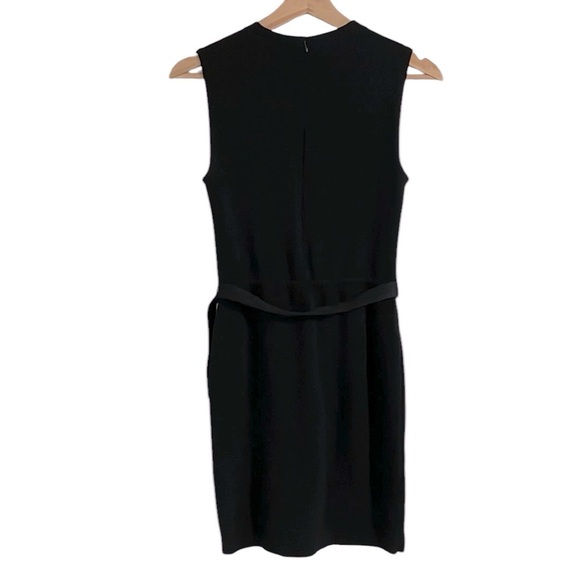 St. John Collection Sleeveless Belted‎ Mini Dress Women’s Size 2 Knit Black - Picture 2 of 7
